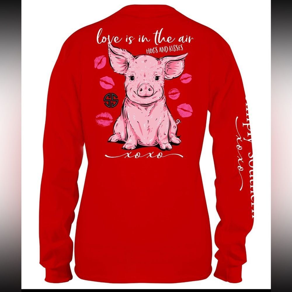 Simply Southern Valentines Red Long Sleeve Shirt